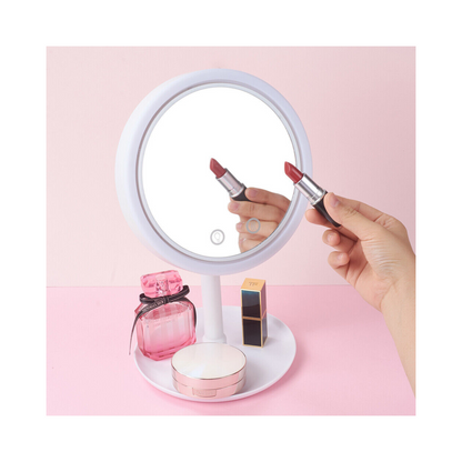Espejo de Maquillaje giratorio luces LED
